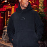 Zwarte tonale Sherpa hoodie