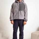 Grey Tech Panel Sherpa Fleece