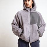 Grey Tech Panel Sherpa Fleece