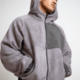 Grey Tech Panel Sherpa Fleece